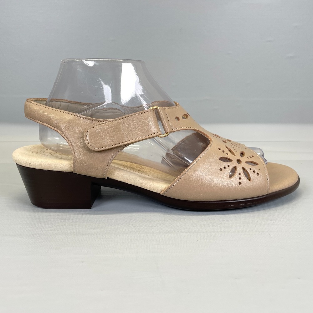 SAS Sunburst Sandals Womens Size 10 M Taupe Leather Strappy Comfort Casual Shoes